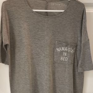 T shirt women's size small relaxed fit slogan Nama stay in Bed short sleeves